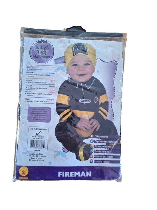 Rubie's Other - Babys 1st Halloween Fireman Chief Costume 6-12 Months Jumper Hat Booties Rubies